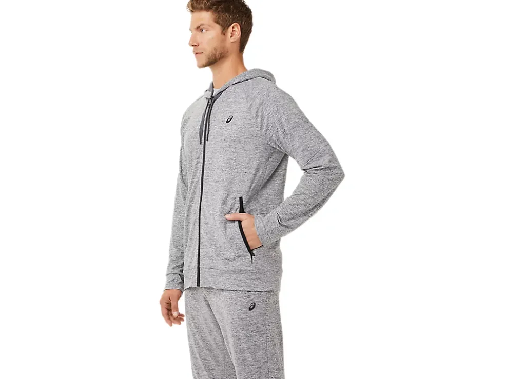 Outlet ASICS MEN TECH FULL ZIP HOODIE Carrier Grey Heather