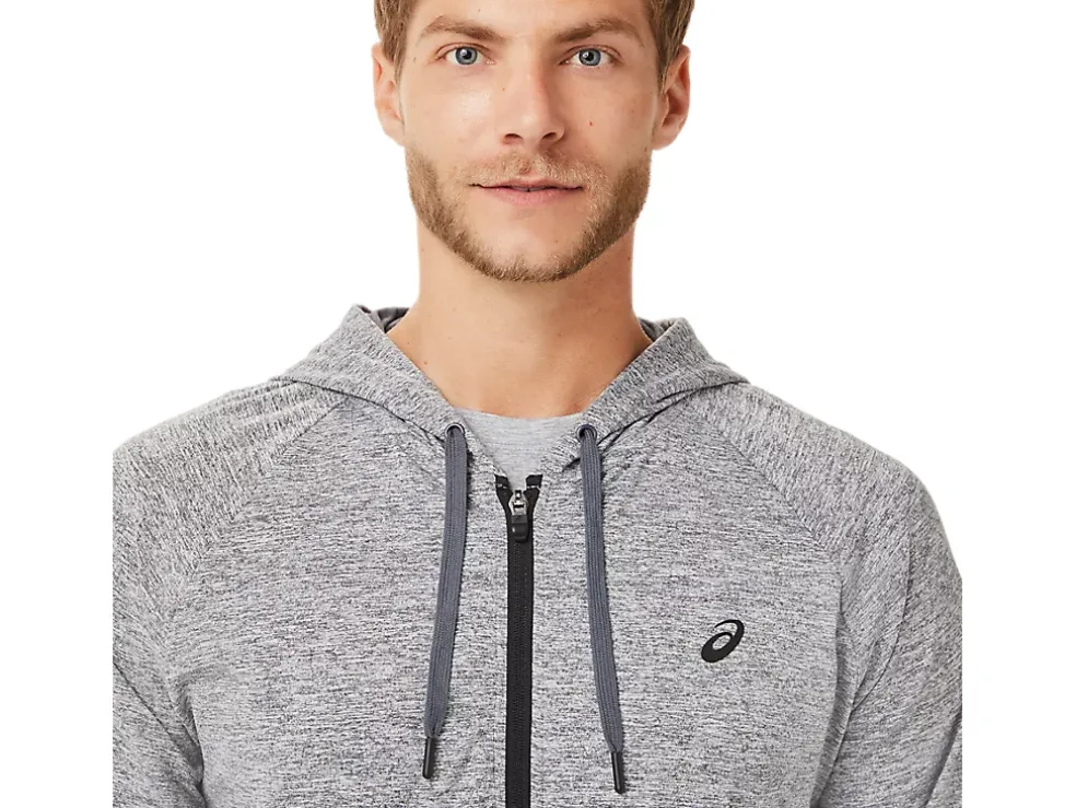 Outlet ASICS MEN TECH FULL ZIP HOODIE Carrier Grey Heather