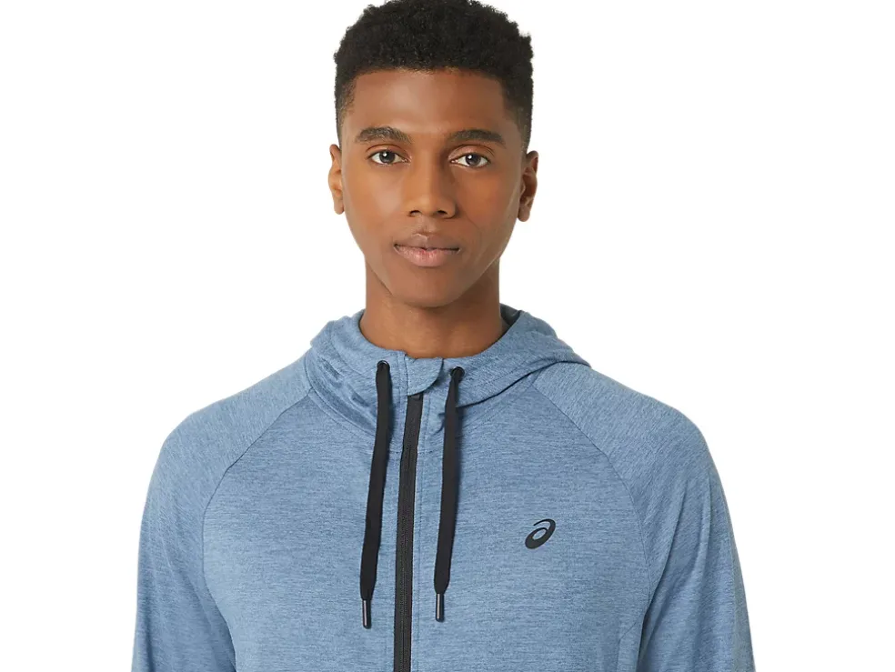 Store ASICS MEN TECH FZ HOODIE 2.0 Steel Blue Spacedye