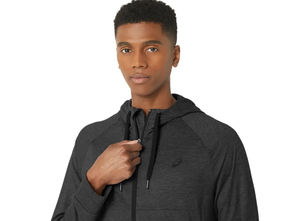 Fashion ASICS MEN TECH FZ HOODIE 2.0 Graphite Grey Spacedye