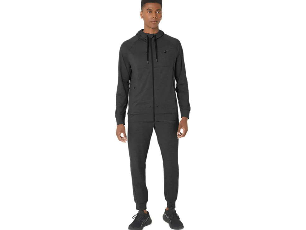 Fashion ASICS MEN TECH FZ HOODIE 2.0 Graphite Grey Spacedye