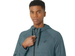 Outlet ASICS MEN TECH FZ HOODIE 2.0 Foggy Teal Spacedye