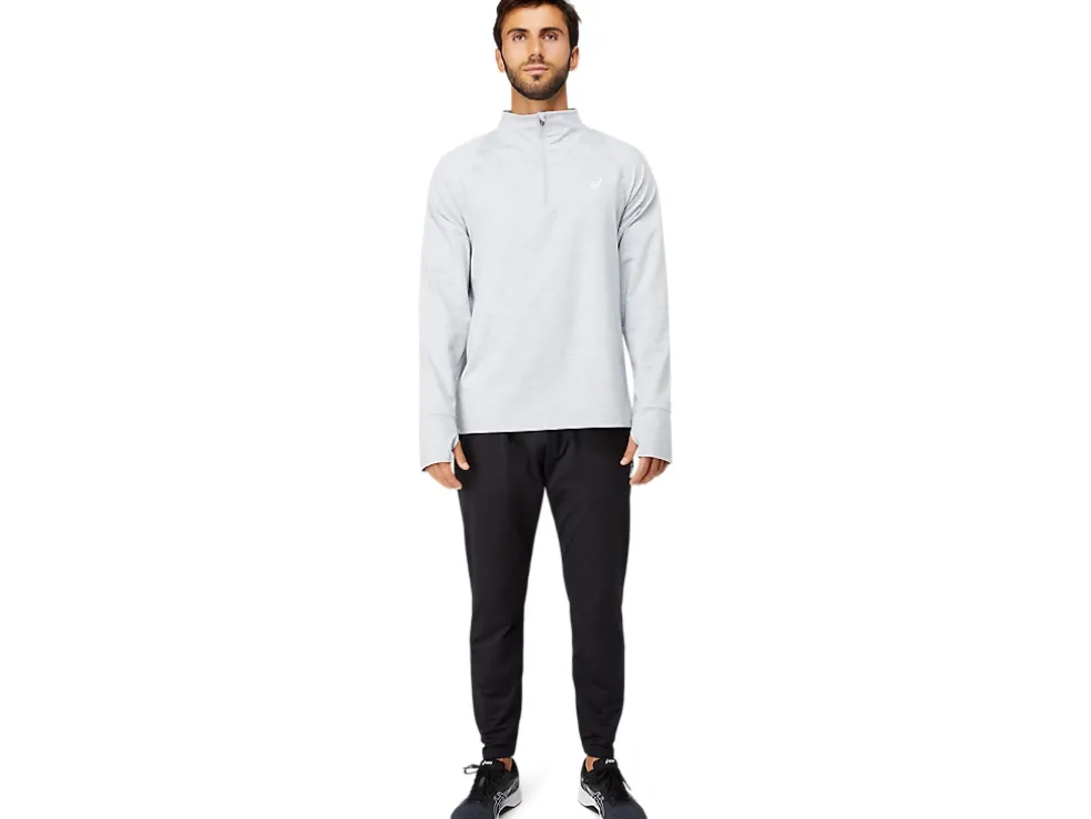Hot ASICS MEN THERMOPOLIS QUARTER ZIP Light Grey Heather