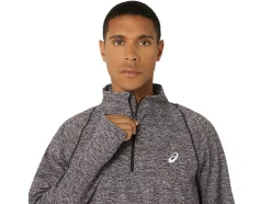 Discount ASICS MEN THERMOPOLIS QUARTER ZIP Dark Auburn Heather