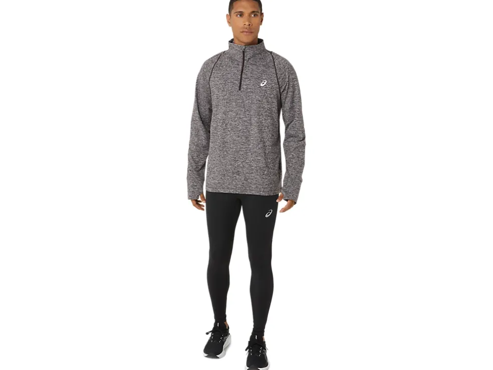 Discount ASICS MEN THERMOPOLIS QUARTER ZIP Dark Auburn Heather