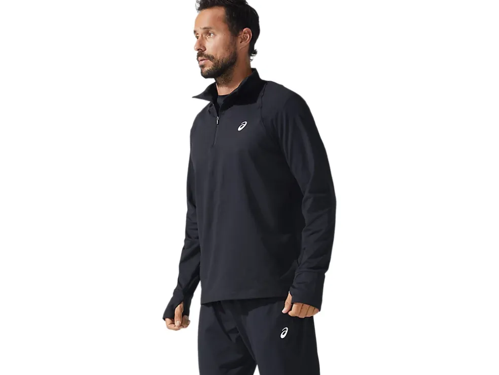 Sale ASICS MEN THERMOPOLIS QUARTER ZIP Performance Black
