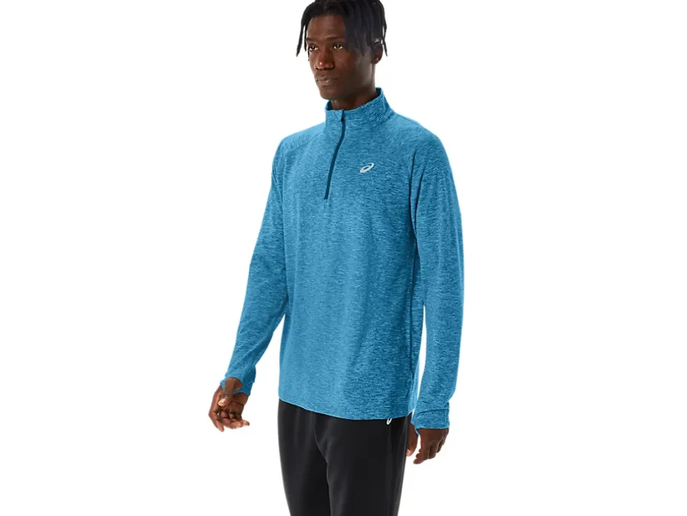Cheap ASICS MEN TRAIN SANA 1/2 ZIP Island Blue Heather