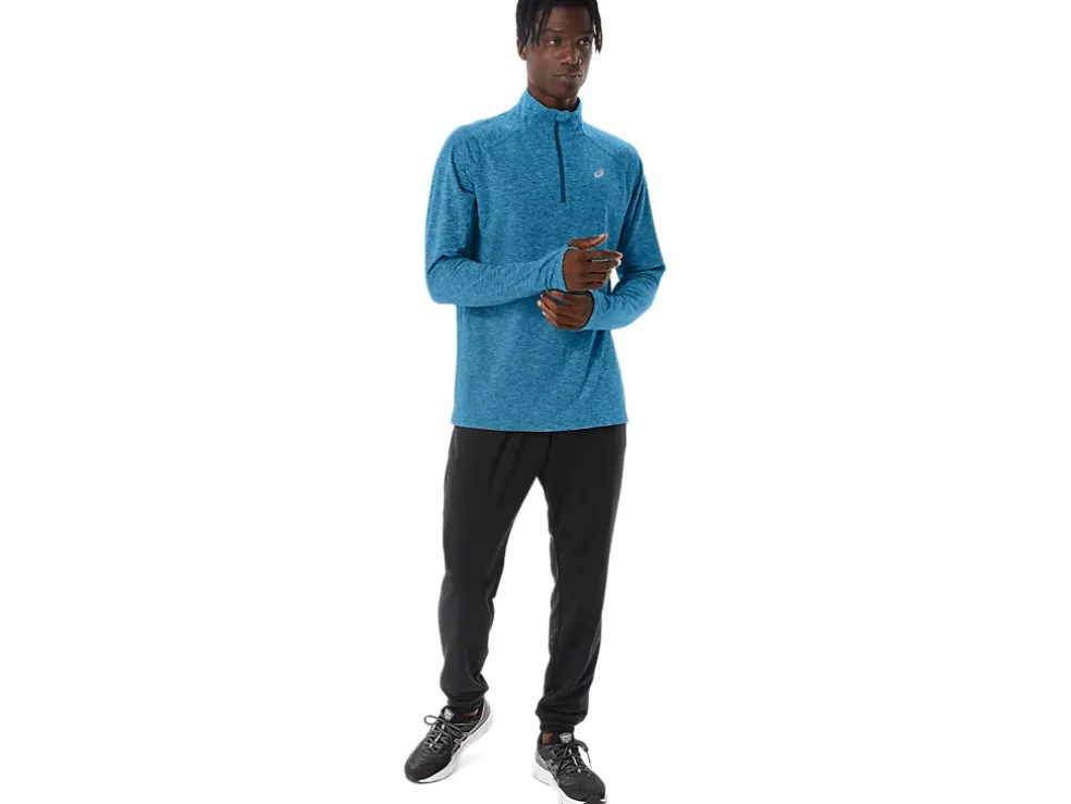 Cheap ASICS MEN TRAIN SANA 1/2 ZIP Island Blue Heather