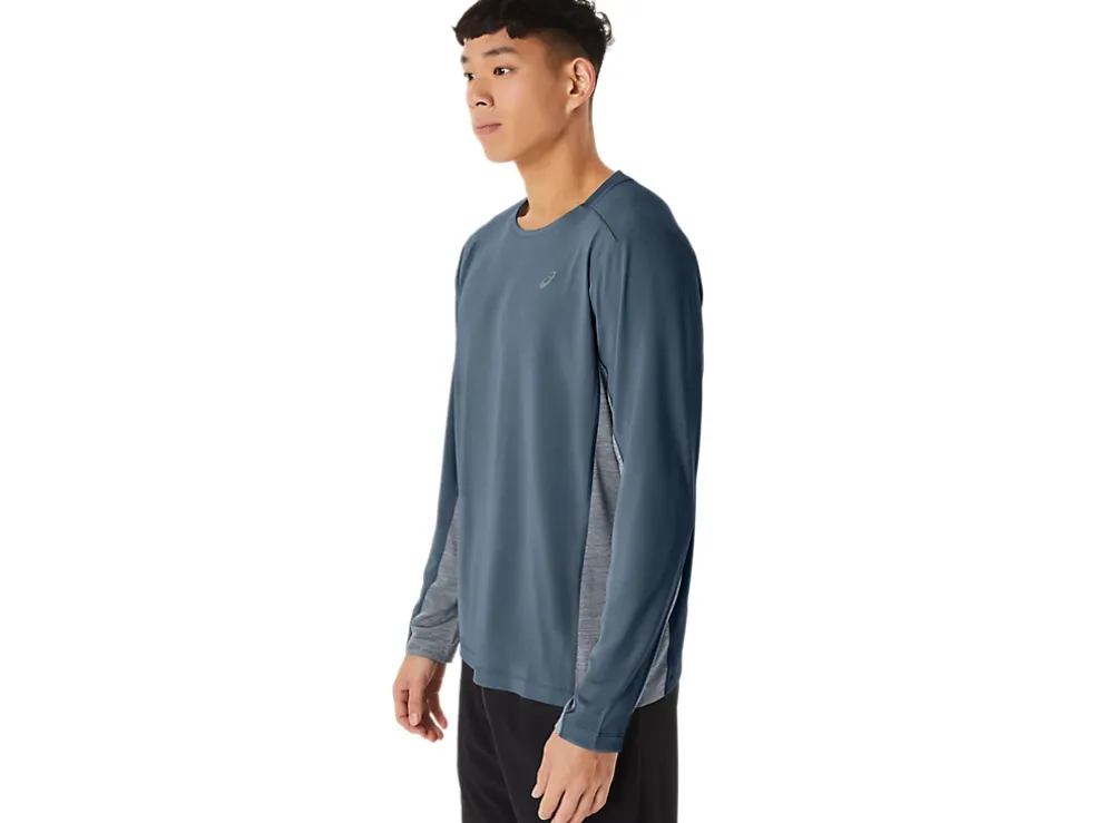 Cheap ASICS MEN TRAIN SANA LONG SLEEVE Steel Blue/Peacoat