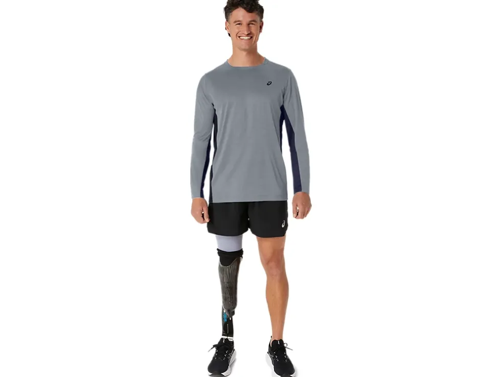 Discount ASICS MEN TRAIN SANA LONG SLEEVE Sheet Rock/Peacoat