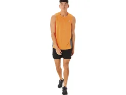 New ASICS MEN TRAIN SANA MUSCLE TANK Orange Pop/Sheet Rock