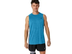 Best ASICS MEN TRAIN SANA MUSCLE TANK Island Blue/Sheet Rock