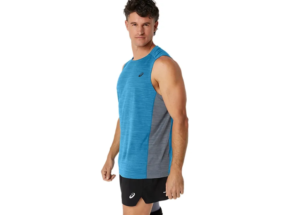 Best ASICS MEN TRAIN SANA MUSCLE TANK Island Blue/Sheet Rock