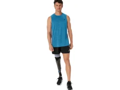Best ASICS MEN TRAIN SANA MUSCLE TANK Island Blue/Sheet Rock