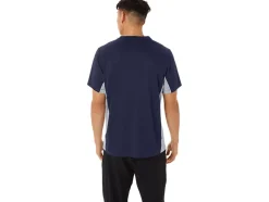 Fashion ASICS MEN TRAIN SANA SHORT SLEEVE Peacoat/Sheet Rock