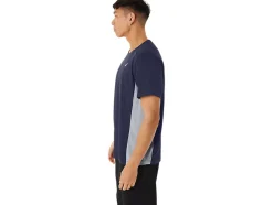 Fashion ASICS MEN TRAIN SANA SHORT SLEEVE Peacoat/Sheet Rock