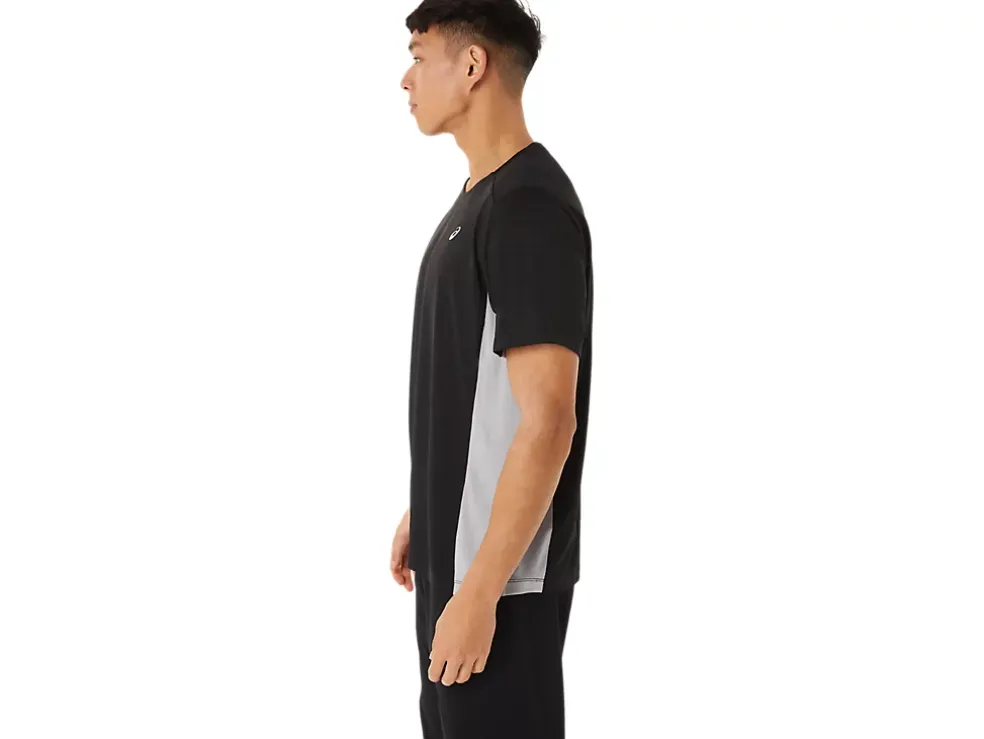 Shop ASICS MEN TRAIN SANA SHORT SLEEVE Performance Black/Sheet Rock