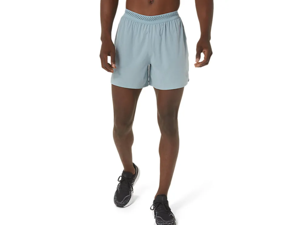 New ASICS MEN VENTILATE 5IN SHORT Light Steel