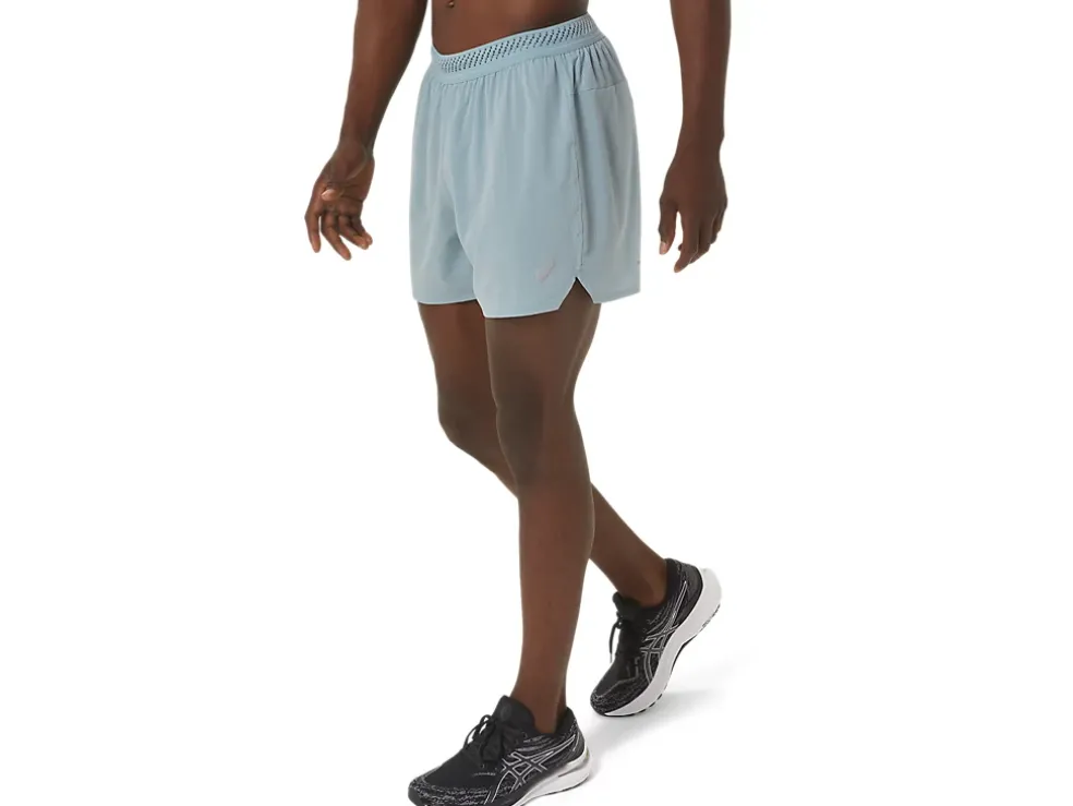 New ASICS MEN VENTILATE 5IN SHORT Light Steel