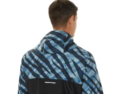 Clearance ASICS MEN WILD CAMO ANORAK Azure/Performance Black