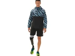 Clearance ASICS MEN WILD CAMO ANORAK Azure/Performance Black