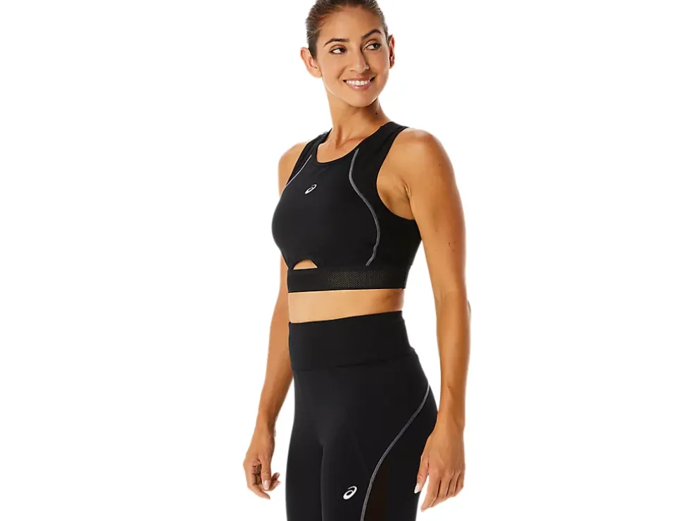 Cheap ASICS MESH PANEL TRAINING BRA Performance Black