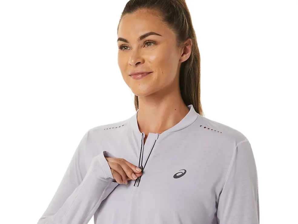 New ASICS METARUN 1/2 ZIP LONG SLEEVE TOP Dusk Violet/Violet Quartz