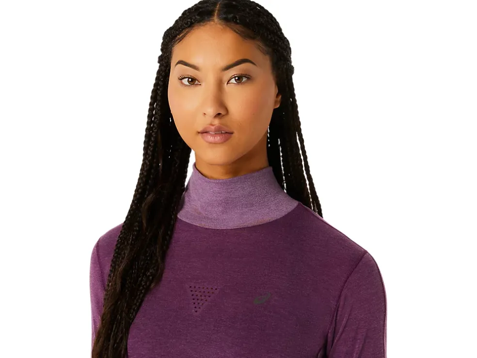 Outlet ASICS METARUN MOCK NECK LONG SLEEVE TOP Deep Mauve