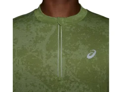 Discount ASICS METARUN PATTERN 1/2 ZIP SHORT SLEEVE TOP Cactus