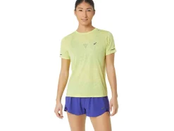 Hot ASICS METARUN PATTERN SHORT SLEEVE TOP Glow Yellow