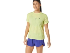 Hot ASICS METARUN PATTERN SHORT SLEEVE TOP Glow Yellow