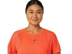 Cheap ASICS METARUN SHORT SLEEVE TOP Sunrise Red