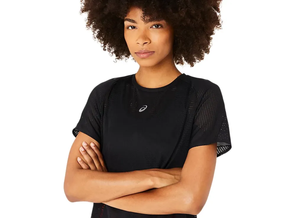 Outlet ASICS METARUN SHORT SLEEVE TOP Performance Black