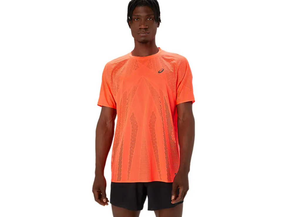 Cheap ASICS METARUN SHORT SLEEVE TOP Sunrise Red