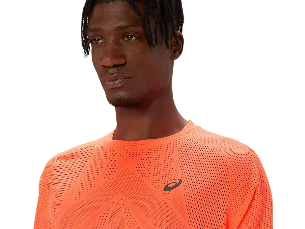 Cheap ASICS METARUN SHORT SLEEVE TOP Sunrise Red