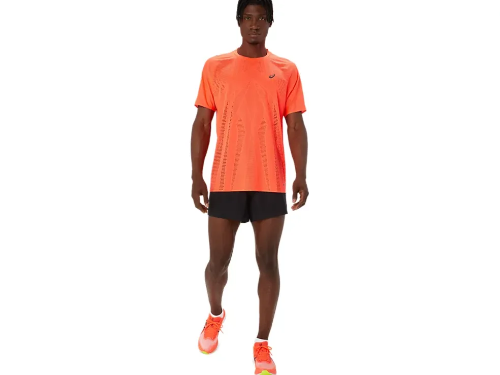 Cheap ASICS METARUN SHORT SLEEVE TOP Sunrise Red