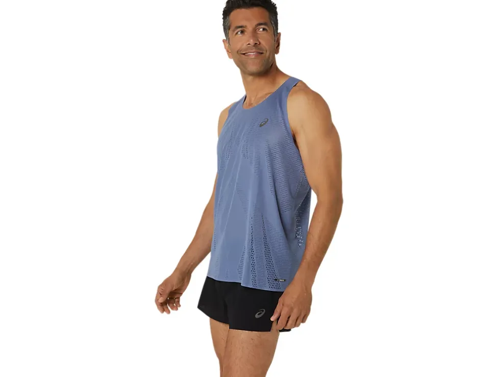 Fashion ASICS METARUN SINGLET Denim Blue