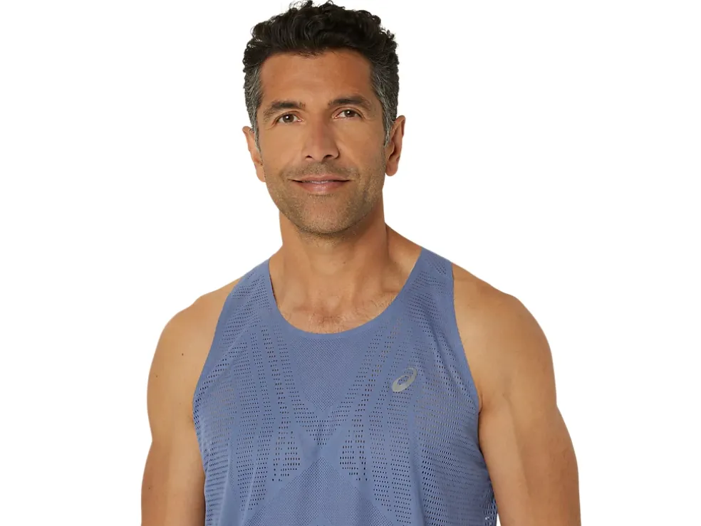 Fashion ASICS METARUN SINGLET Denim Blue