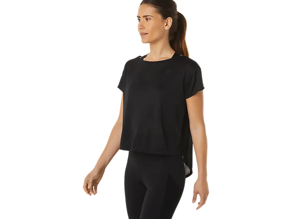 Fashion ASICS MOVEKOYO JACQUARD SHORT SLEEVE TOP Performance Black