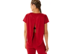 Best Sale ASICS MOVEKOYO JACQUARD SHORT SLEEVE TOP Cranberry