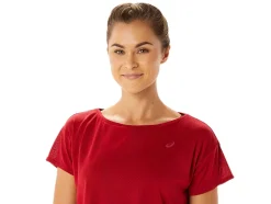 Best Sale ASICS MOVEKOYO JACQUARD SHORT SLEEVE TOP Cranberry