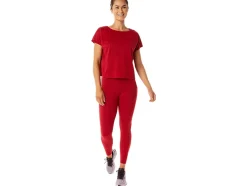 Best Sale ASICS MOVEKOYO JACQUARD SHORT SLEEVE TOP Cranberry