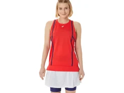 Discount ASICS NEW STRONG 92 TANK Red Alert/Dive Blue