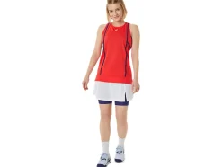Discount ASICS NEW STRONG 92 TANK Red Alert/Dive Blue