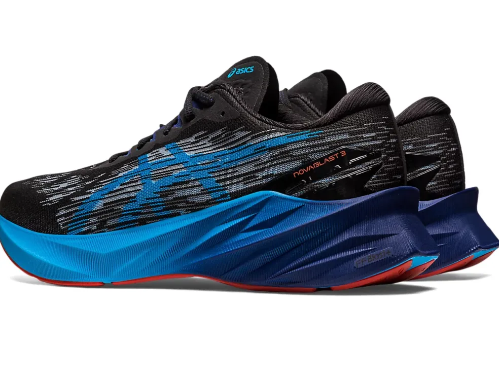 New ASICS NOVABLAST 3 Black/Island Blue