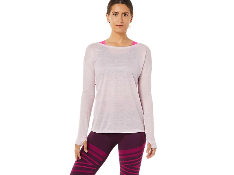 Sale ASICS OPEN BACK LONG SLEEVE TOP Barely Rose