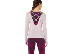 Sale ASICS OPEN BACK LONG SLEEVE TOP Barely Rose