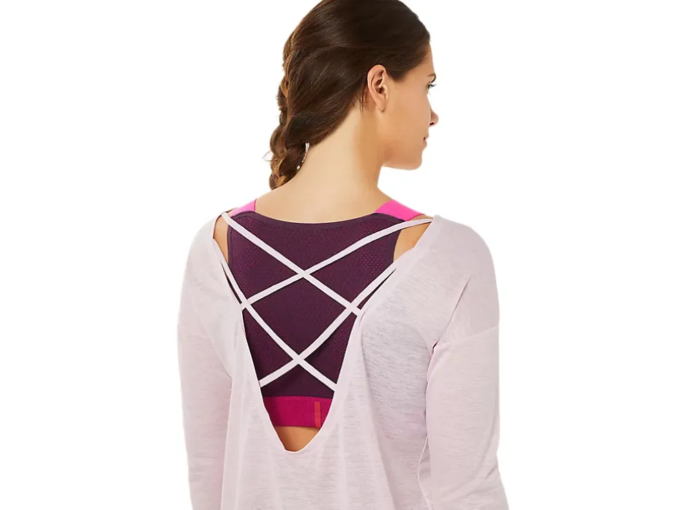 Sale ASICS OPEN BACK LONG SLEEVE TOP Barely Rose