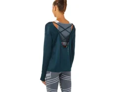 New ASICS OPEN BACK LONG SLEEVE TOP French Blue