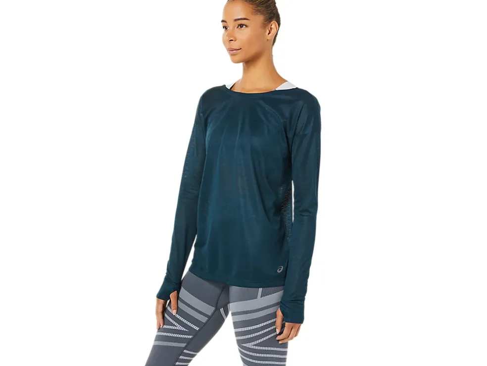New ASICS OPEN BACK LONG SLEEVE TOP French Blue